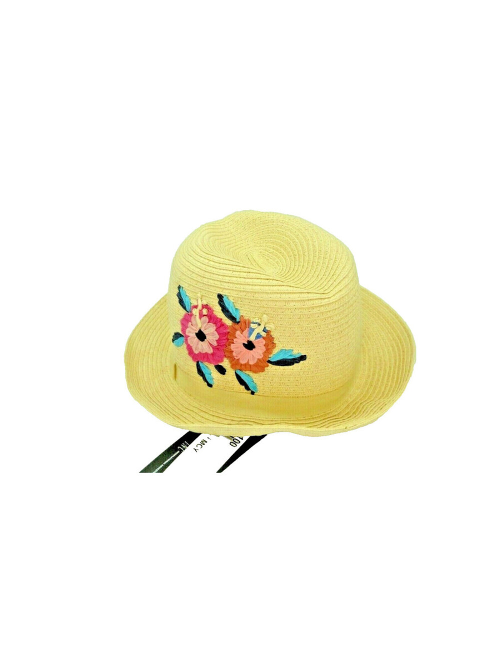 INC International Concepts Womens Panama Hat w/ roses Paper O/S   NEW!!